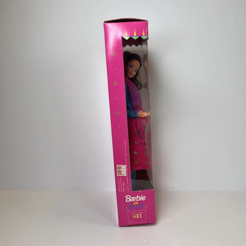 1993 Barbie in India Brunette Blue Pink Outfit Mattel India NIB Vintage
